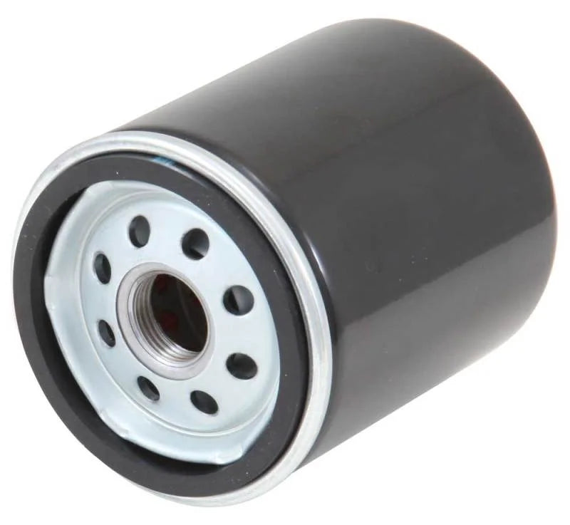 K&N Harley Davidson / Buell 3in OD x 4.063in H Black Oil Filter - Back View