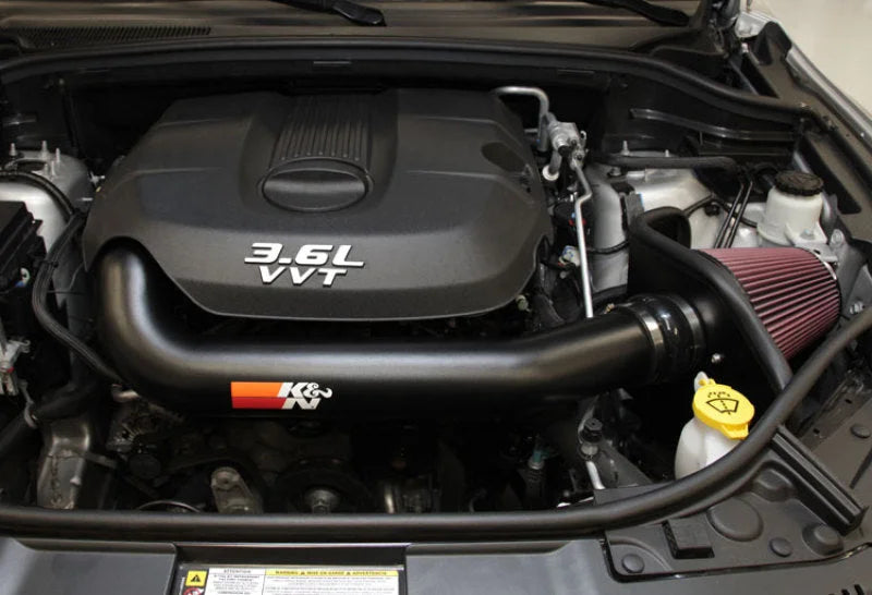 K&N High Flow Performance Intake Kit 11 Jeep Grand Cherokee 3.6L V6 / 11 Dodge Durango 3.6L V6 - Side View