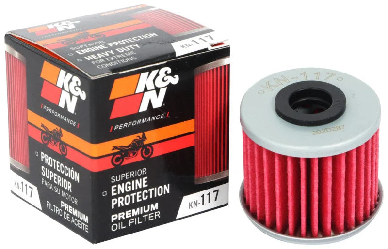 K&N Honda 1.58in OD 0.42in ID 1.4in Height Cartridge Oil Filter - Back View
