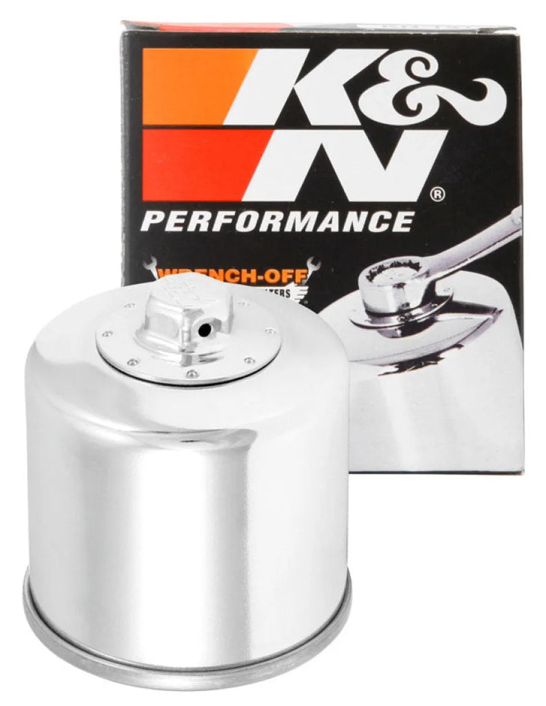 K&N Honda / Kawasaki / Arctic Cat / Suzuki / Triumph / Yamaha 2.688in OD x 2.969in H Oil Filter - Installation View