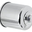 Load image into Gallery viewer, K&amp;N Honda / Kawasaki / Yamaha / Polaris / Victory 2.688in OD x 3.344in H Oil Filter - Chrome - Main Product View