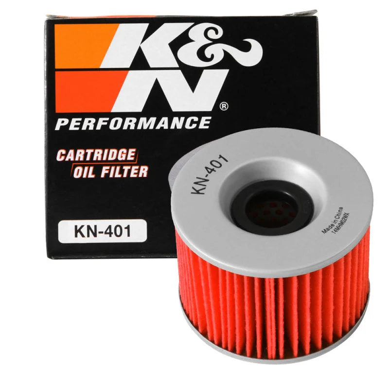 K&N Honda / Kawasaki / Yamaha / Triumph 3in OD x .75ID x 2.210in H Oil Filter - Installation View