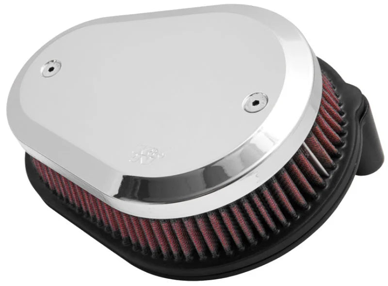 K&N Intake System for Harley Davidson - Color (Red) - Style (Triangle) - Size (6-8) - Side View