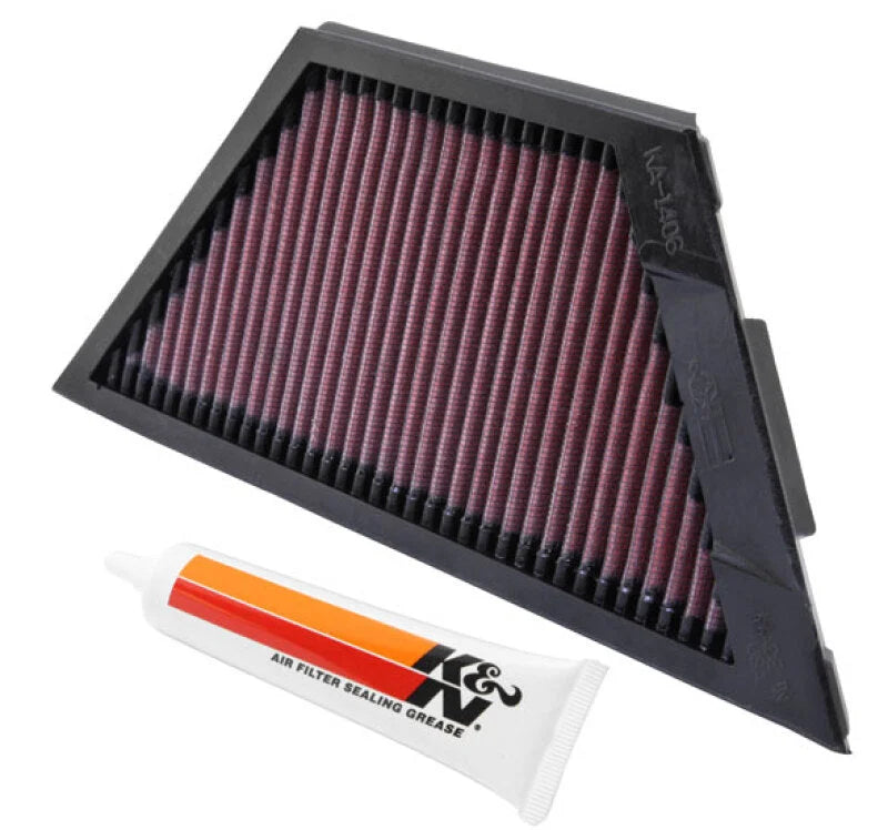K&N Kawasaki ZX1rR Ninja/ZZR1400/1400GTR/ZX14R 11.25in O/S L x 4.75in O/S W Replacement Air Filter - Side View