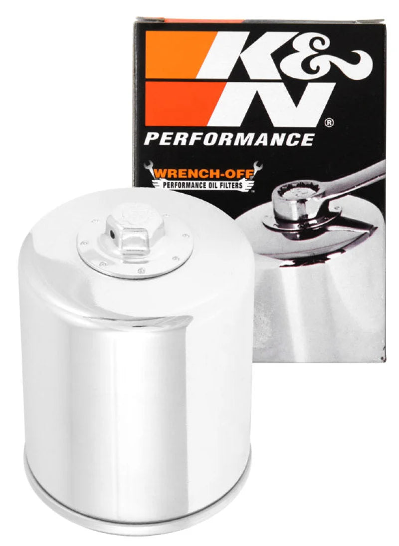 K&N Oil Filter 02-10 Harley Davidson VRSC 3in OD x 3.844in Height - Installation View