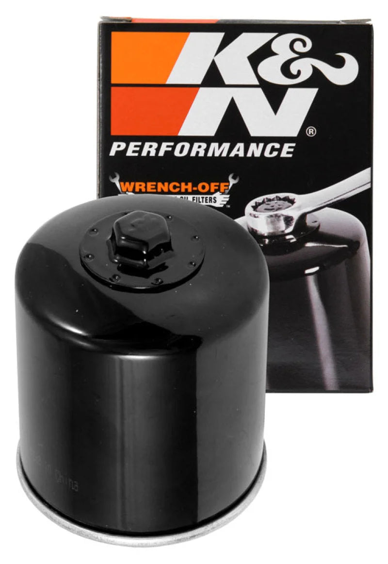 K&N Oil Filter 08-17 Harley Davidson VRSCDX Night Rod Special 76 CI 3in OD x 3.844in Height - Installation View