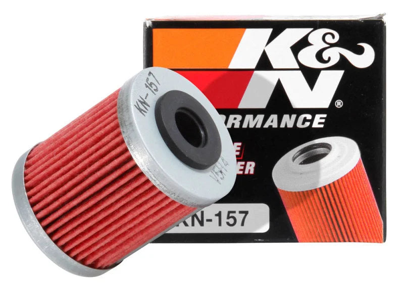 K&N Oil Filter 1.625in OD x 2.063in H for 99-07 KTM 250/400/450/520/525/540/625/660/690 (2nd Filter) - Installation View