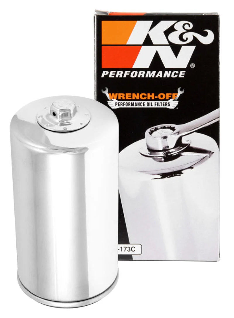 K&N Oil Filter 80-98 Harley Davidson FXB/FXD?FXDB/FXDC/FXDL/FXDS/FXDWG - 3in OD x 5.969in Height - Installation View