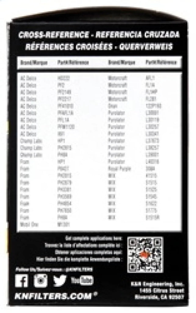 K&N Oil Filter OIL FILTER; AUTOMOTIVE - Additional View 9
