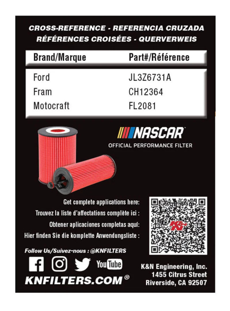 K&N Oil Filter OIL FILTER; AUTOMOTIVE - Installation View