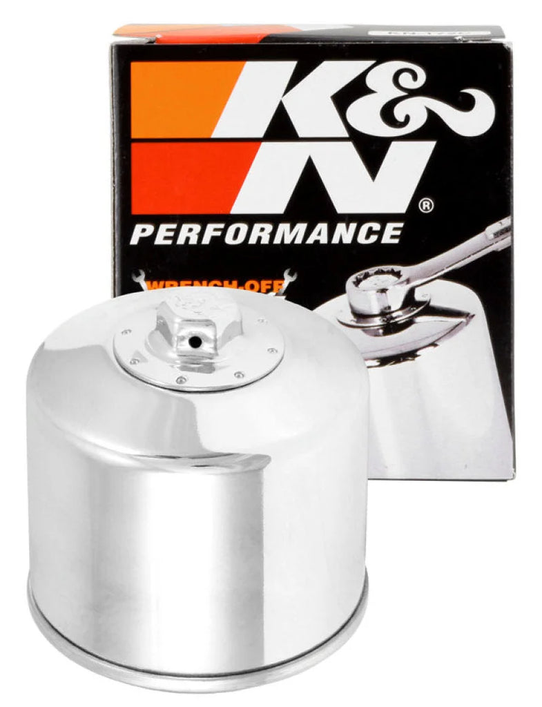 K&N Oil Filter Powersports Canister Chrome - Installation View