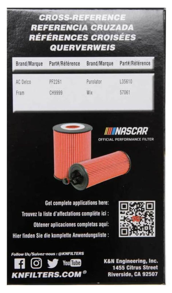 K&N Performance Gold Oil Filter for Hyundai/Kia V6 06-08 Azera/Sonata/Sedona/07-08 Santa Fe - Back View