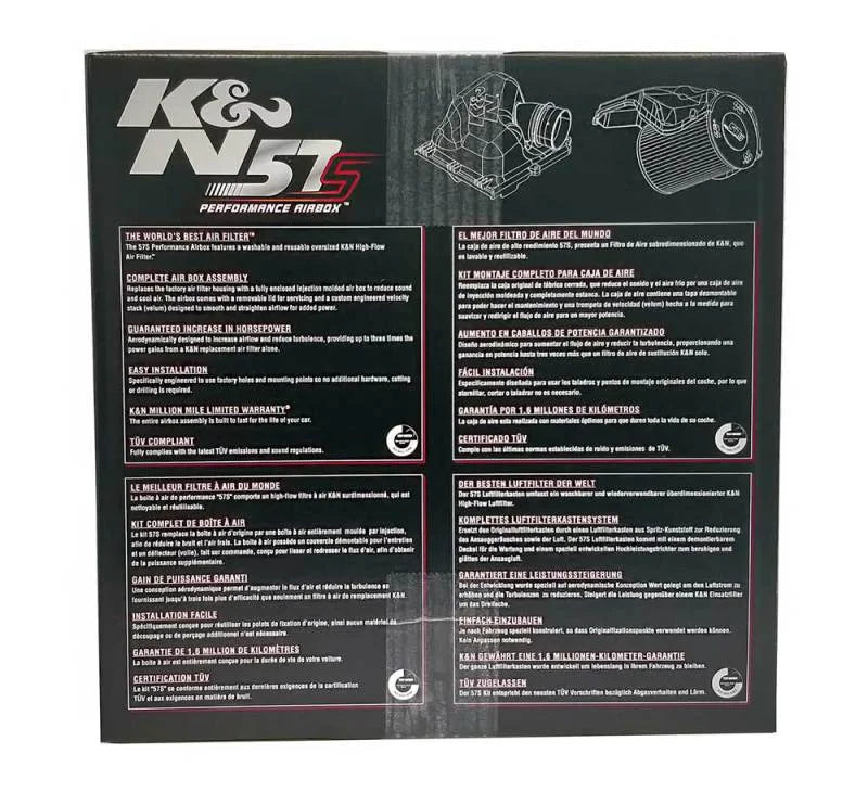 K&N Performance Intake Kit 2018 Volkswagen Golf Sportsvan 1.2L - Back View