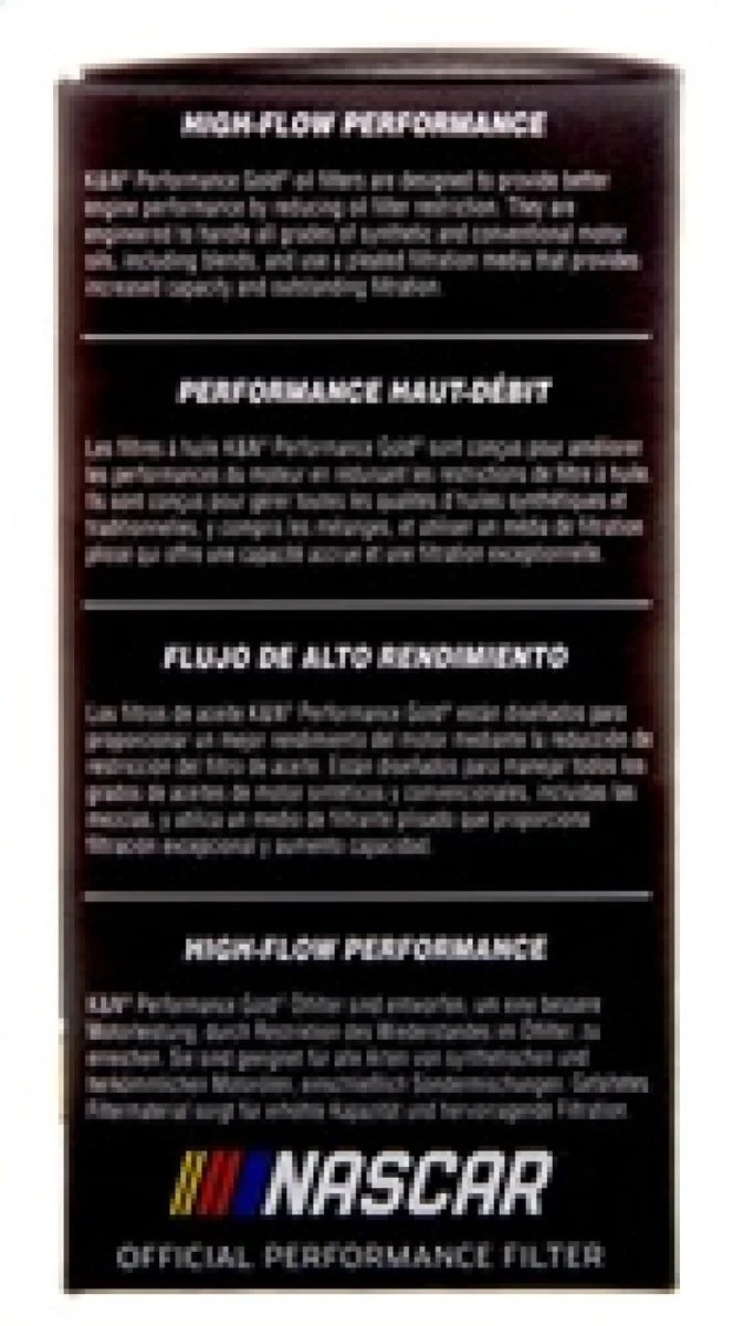 K&N Performance Oil Filter for 2019 Audi A3 2.0L - Back View