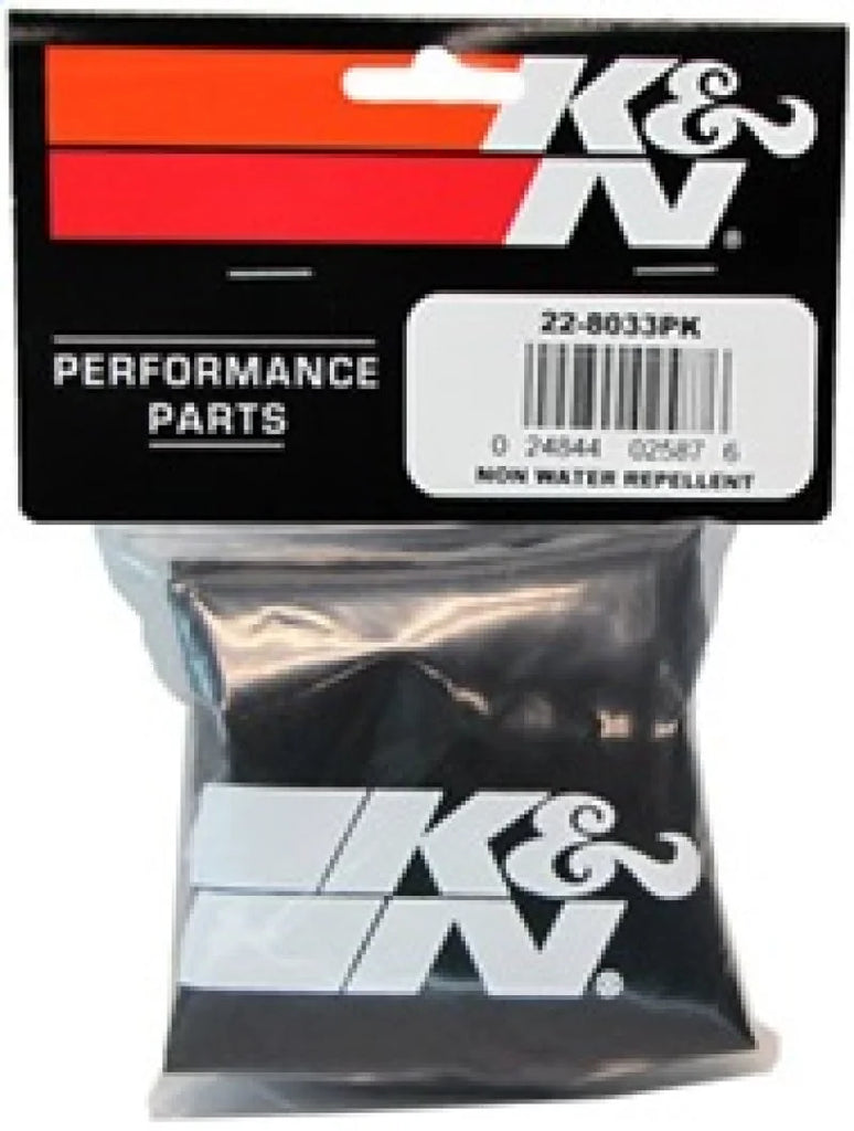 K&N PreCharger Tapered Air Filter Wrap Black 6in Height / 6in Diameter - Side View
