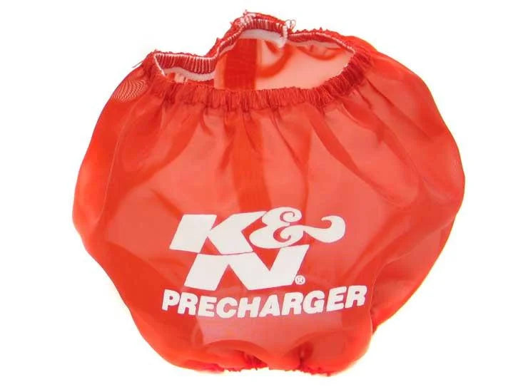 K&N Precharger Wrap Red Honda 4.5in top ID 5.125in Base ID - Main Product View