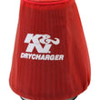 Load image into Gallery viewer, K&amp;N Red Drycharger 5.25in x 3in Round Tapered Air Filter Wrap - Main Product View