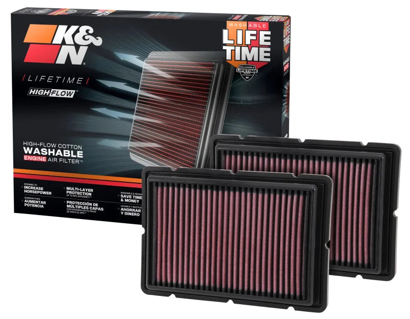 K&N Replacement Air Filter 05-09 Ferrari F360 11.125in O/S Length x 7.625 O/S Width x 1.313in H - Installation View