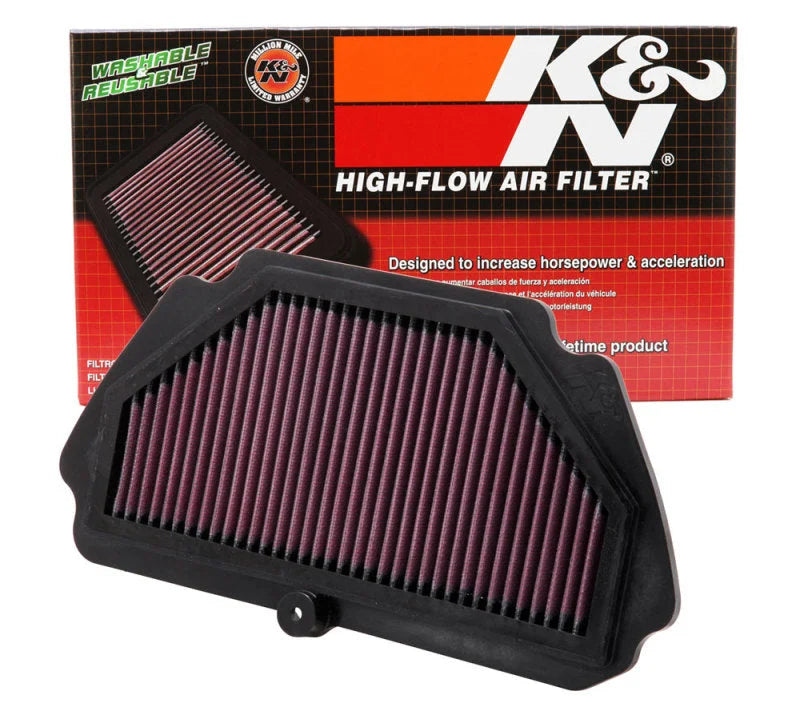 K&N Replacement Air Filter 09-12 Kawasaki ZX6R Ninja 600 / 09-10 ZX6R Ninja Monster Energy 600 - Side View