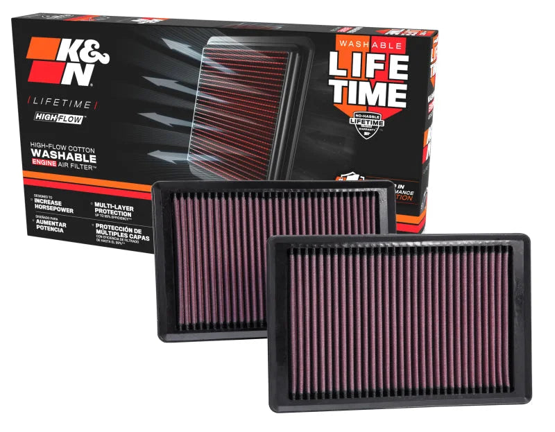 K&N Replacement Air Filter 10-12 Jaguar XK/XKR 5.0L V8 - Side View
