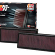 Load image into Gallery viewer, K&amp;N Replacement Air Filter 12.563in O/S Length x 5.25in O/S Width x 1.625in H (Inc 2 Filters) - Installation View
