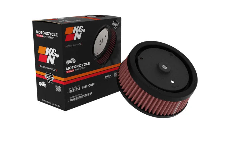 K&N Replacement Air Filter 5.5in Top OD x 6in Base OD x 2.313in H for Harley Davidson - Installation View