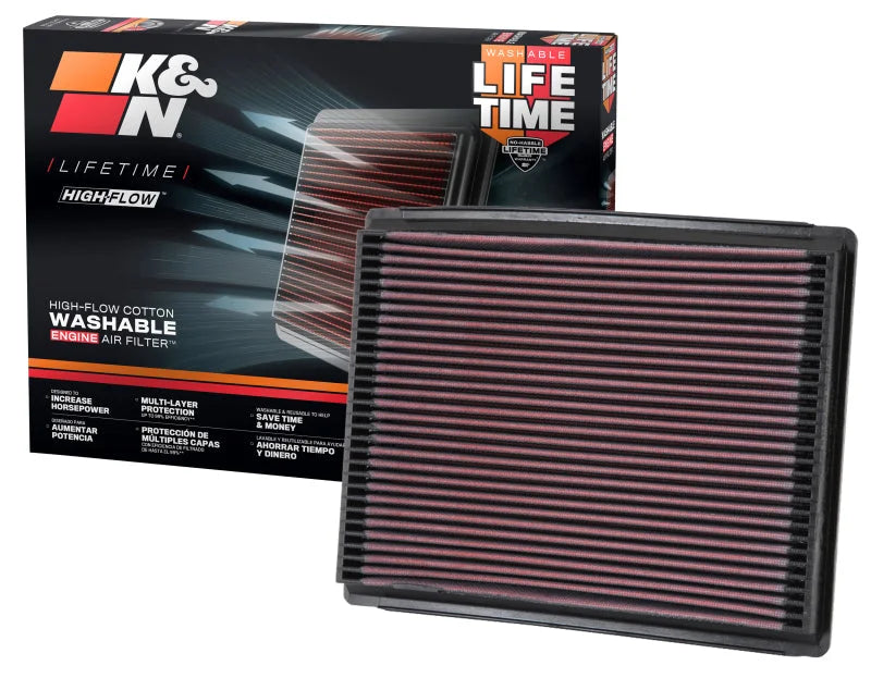 K&N Replacement Air Filter AIR FILTER, FORD/MER/LIN - 3.8/4.0/5.0L 86-02 - Back View