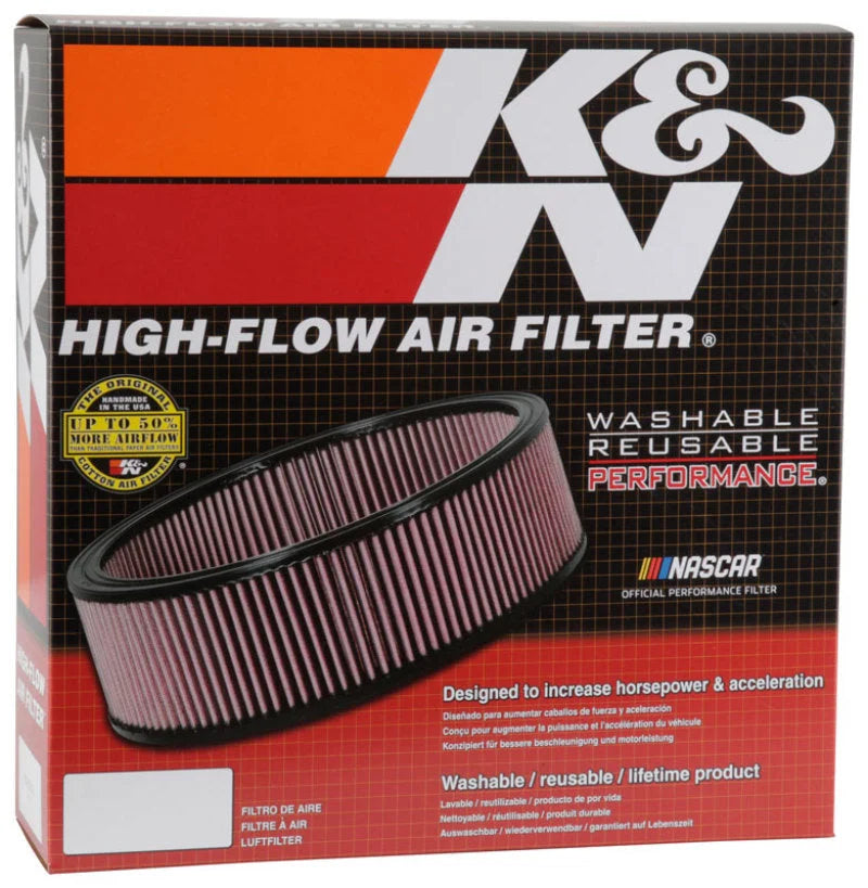 K&N Replacement Air Filter CHRYSLER,DODGE,PLY.,FORD, 1968-89 - Back View