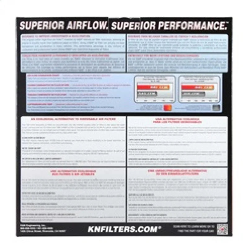 K&N Replacement Air Filter FORD 6.9L,7.3L DIESEL, 1983-94 - Back View