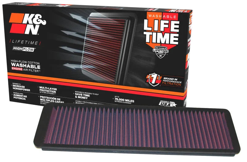 K&N Replacement Air Filter JAGUAR XJS,XKE 1971-80 - Side View