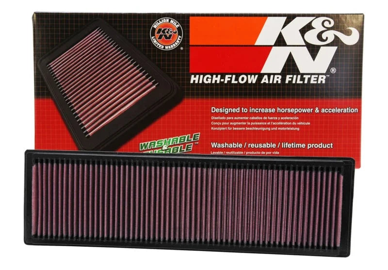 K&N Replacement Air Filter VOLKSWAGEN JETTA 2005-2010, RABBIT 2007-2009 2.5L L5 - Back View
