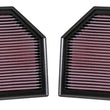 Load image into Gallery viewer, K&amp;N Replacement Air Filter for 11-14 BMW M5/M6 4.4L V8 / 2015 M4/M3 3.0L I6  (2 per box) - Side View