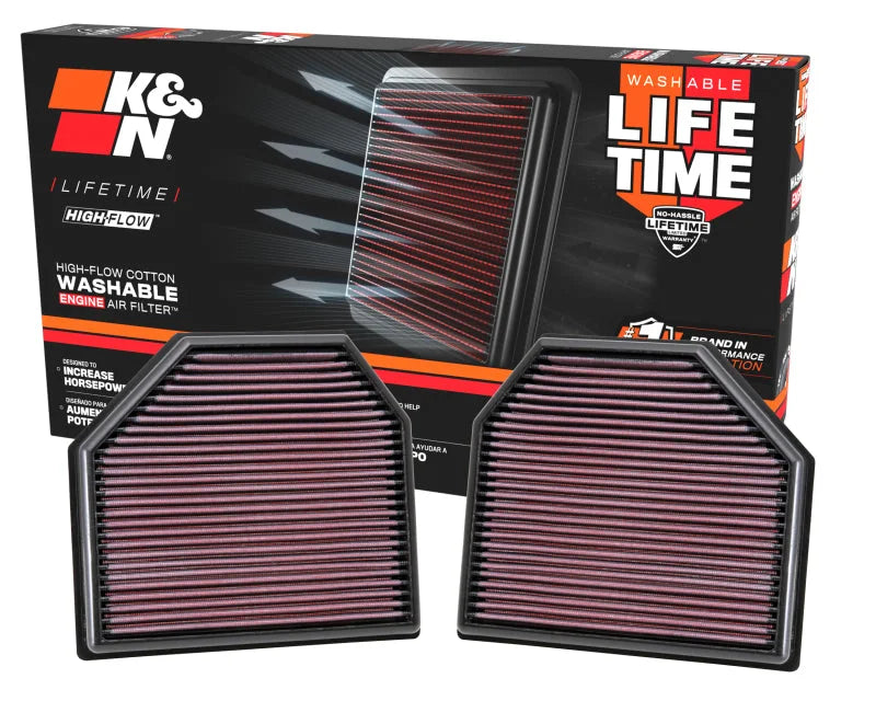 K&N Replacement Air Filter for 11-14 BMW M5/M6 4.4L V8 / 2015 M4/M3 3.0L I6  (2 per box) - Additional View 9
