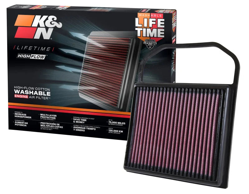 K&N Replacement Air Filter for 15-16 Mercedes Benz C400 3.0L / E320 / GL450 / ML400 (2 Required) - Additional View 10