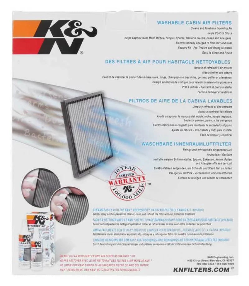 K&N Replacement Cabin Air Filter - Back View