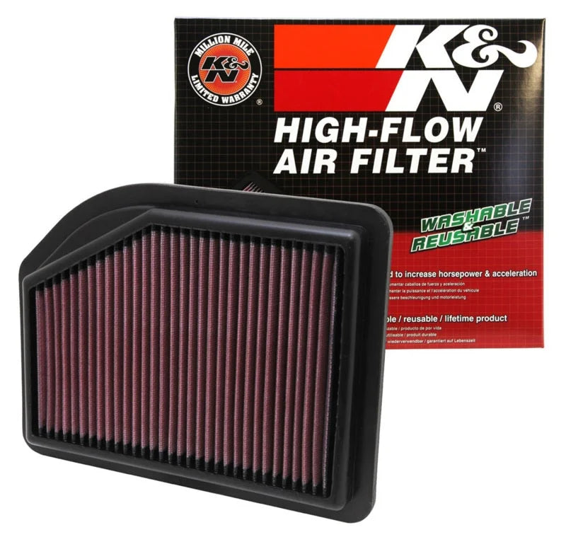 K&N Replacement Filter 10.219in O/S Length x 7.875in O/S Width x 1.125in H for 12 Honda CR-V 2.4L - Side View