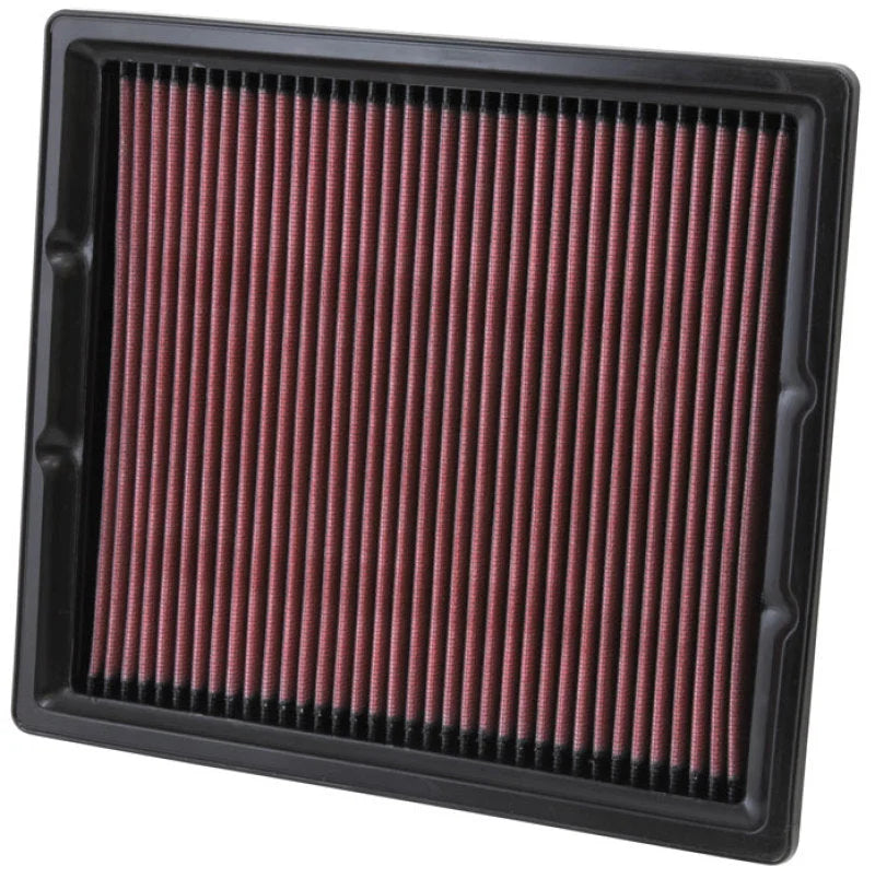 K&N Replacement Filter 11.25in O/S Length x 10in O/S Width x 1.25in H for 13 Cadillac XTS 3.6L V6 - Side View