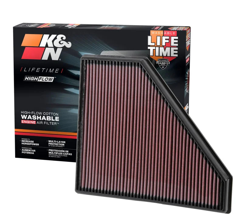 K&N Replacement Panel Air Filter 12.313in OS L x 10.313in OS W x 1.188in H for 13-14 Cadillac ATS - Additional View 8