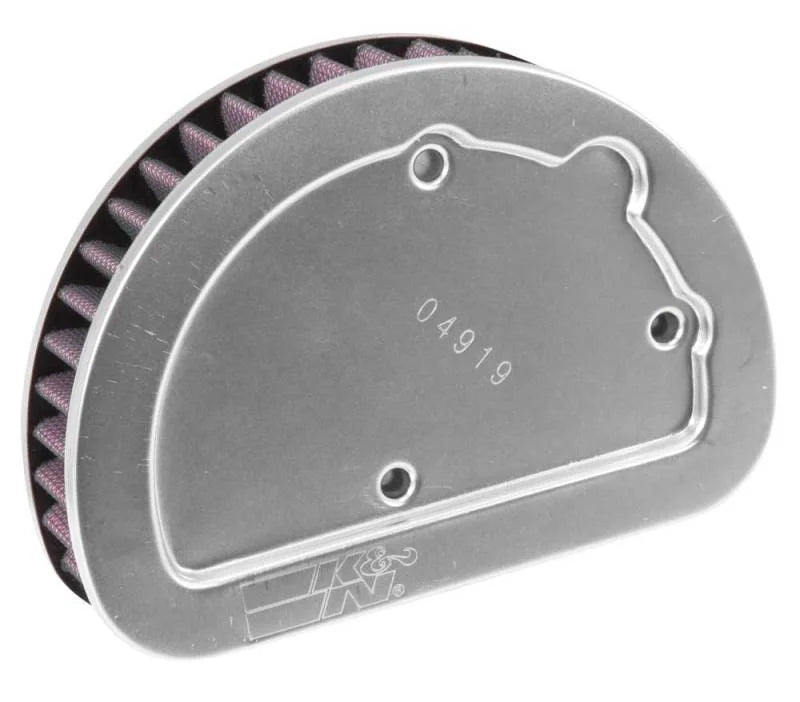 K&N Replacement Unique Air Filter 6.625in L x 4.75in W x 1.625in H with 1 Flange for Harley Davidson - Installation View