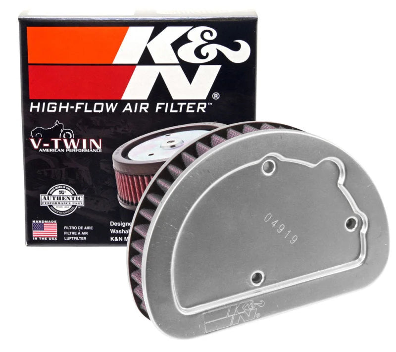 K&N Replacement Unique Air Filter 6.625in L x 4.75in W x 1.625in H with 1 Flange for Harley Davidson - Additional View 6