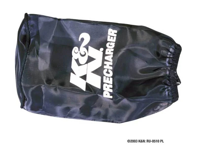 K&N Round Straight - Black - 3.5in ID x 5in H - PreCharger Air Filter Wrap Blue - Main Product View