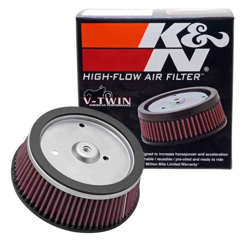 K&N Round Tapered 6.25in Base OD x 5.5in Top OD x 2.125in H Replacement Filter for Harley Davidson - Side View