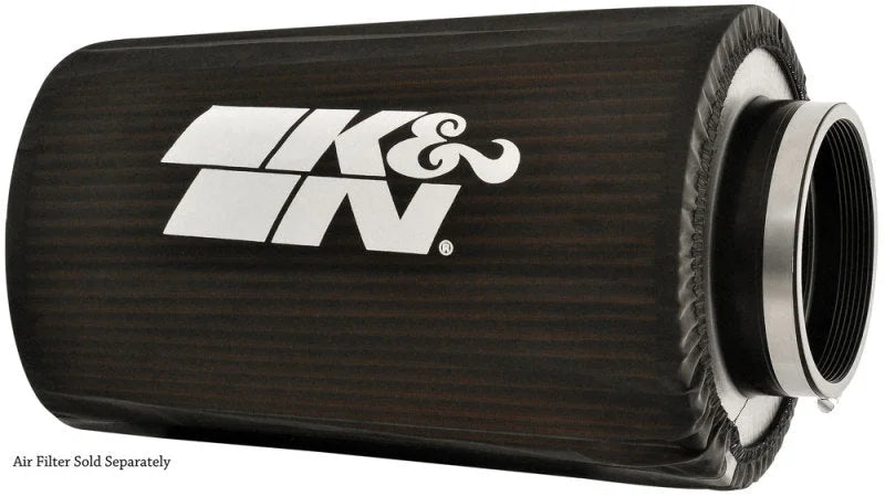 K&N Round Tapered Drycharger Air Filter Wrap 8in B ID x 6.625in T ID x 10.5in H - Side View