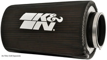 Load image into Gallery viewer, K&amp;N Round Tapered Drycharger Air Filter Wrap 8in B ID x 6.625in T ID x 10.5in H - Side View