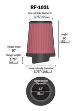 Load image into Gallery viewer, K&amp;N Round Tapered Universal Air Filter 3.5in Flange ID / 5.75in Base OD / 3.75in Top OD / 6in H - Additional View 9