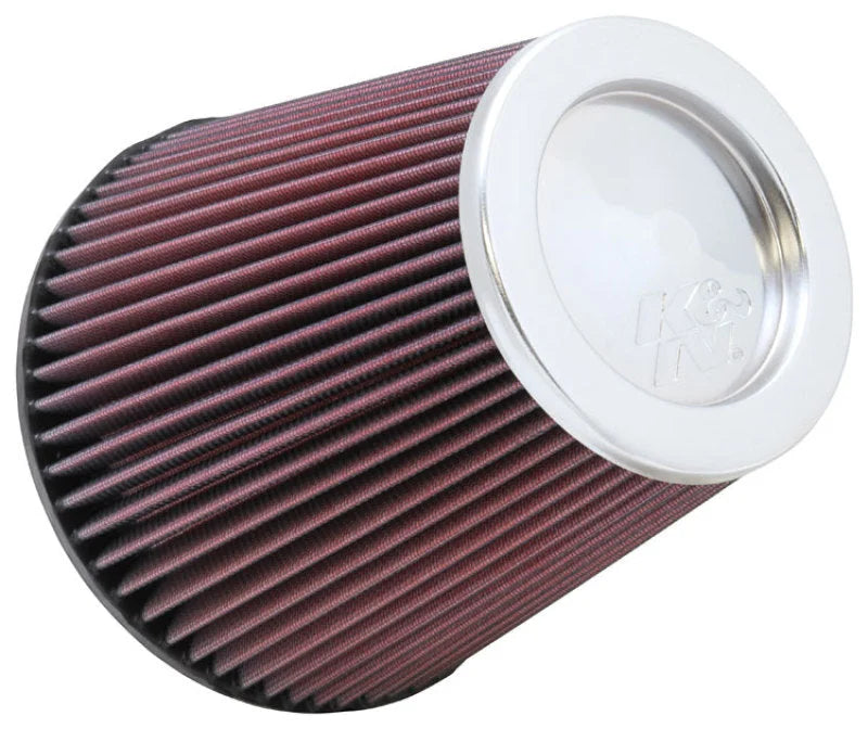 K&N Round Tapered Universal Air Filter 6 inch Flange 7 1/2 inch Base 5 inch Top 7 1/2 inch Height - Back View