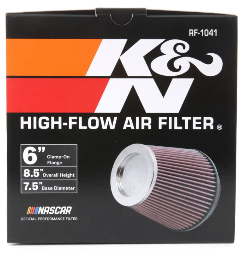 K&N Round Tapered Universal Air Filter 6 inch Flange 7 1/2 inch Base 5 inch Top 7 1/2 inch Height - Additional View 12