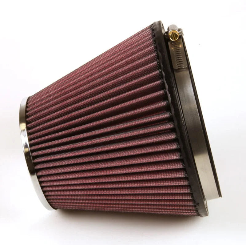K&N Round Tapered Universal Air Filter 6in Flange ID x 7.5in Base OD x 4.5in Top OD x 6in H - Side View