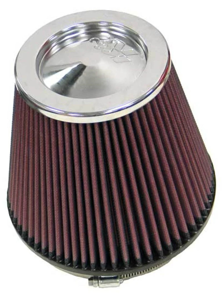 K&N Round Tapered Universal Air Filter 6in Flange ID x 7.5in Base OD x 5in Top OD x 6.5in Height - Side View