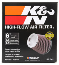Load image into Gallery viewer, K&amp;N Round Tapered Universal Air Filter 6in Flange ID x 7.5in Base OD x 5in Top OD x 6.5in Height - Installation View